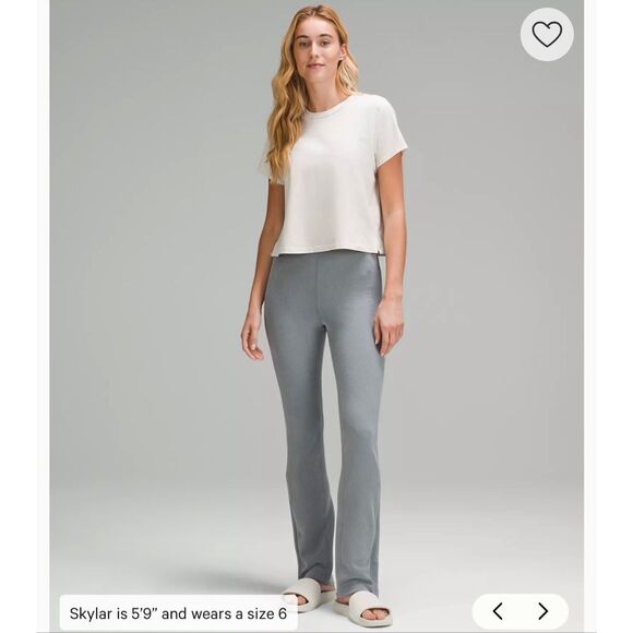 $148 Ribbed Softstreme Zip-Leg High-Rise Pant size 6 - Picture 1 of 6